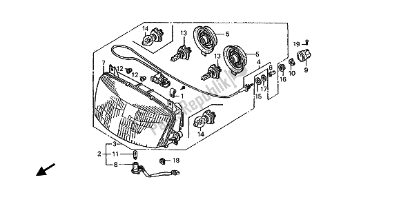 Todas las partes para Faro (reino Unido) de Honda ST 1100 1991