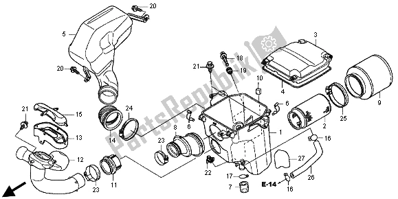 All parts for the Air Cleaner of the Honda TRX 500 FE Foretrax Foreman ES 2012