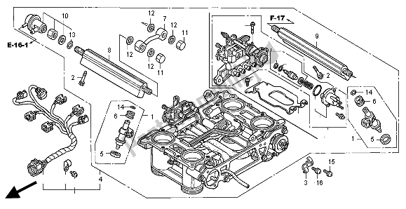 Tutte le parti per il Corpo Farfallato (assy.) del Honda VFR 800 FI 1998