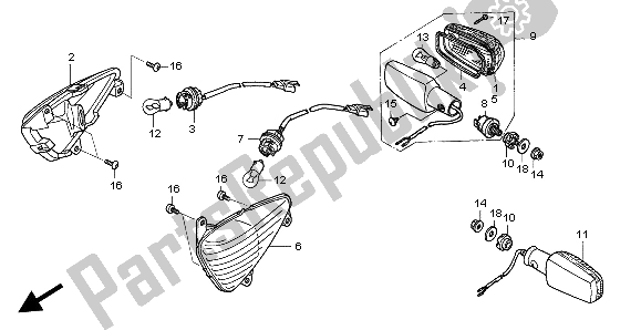 All parts for the Winker of the Honda XL 1000 VA 2004