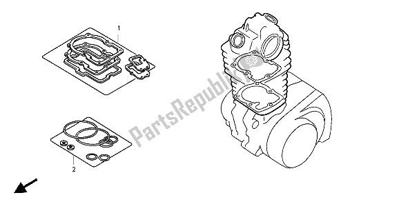 All parts for the Eop-1 Gasket Kit A of the Honda CRF 450R 2004