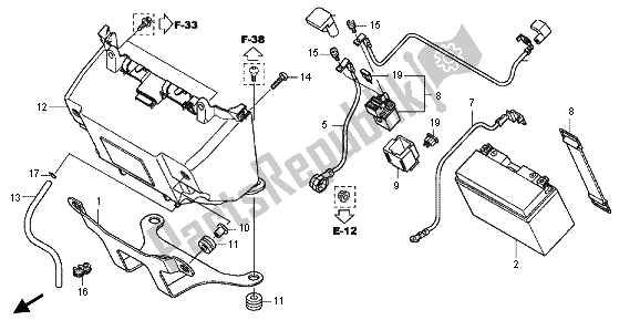 All parts for the Battery of the Honda NC 700 XD 2013