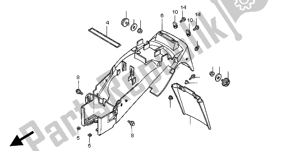 Todas las partes para Guardabarros Trasero de Honda VFR 750F 1997