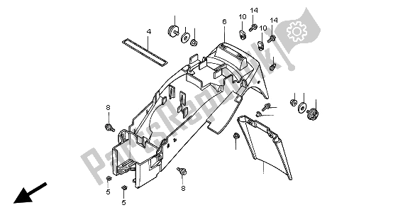 Todas las partes para Guardabarros Trasero de Honda VFR 750F 1997