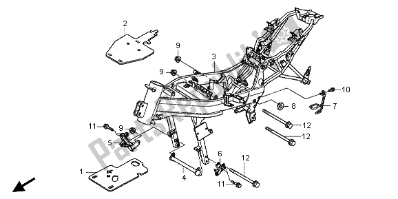 Tutte le parti per il Corpo Del Telaio del Honda CBR 125 RT 2013