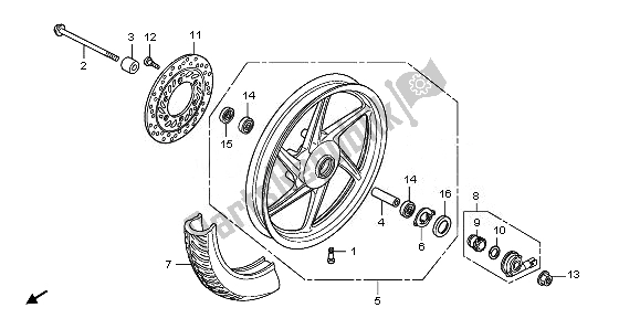 Toutes les pièces pour le Roue Avant du Honda CBF 125M 2011