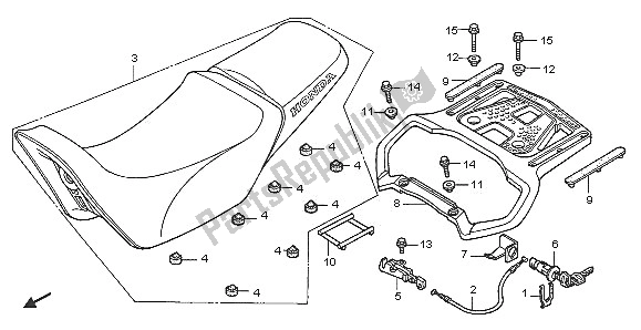 Alle onderdelen voor de Stoel van de Honda XL 1000V 2005