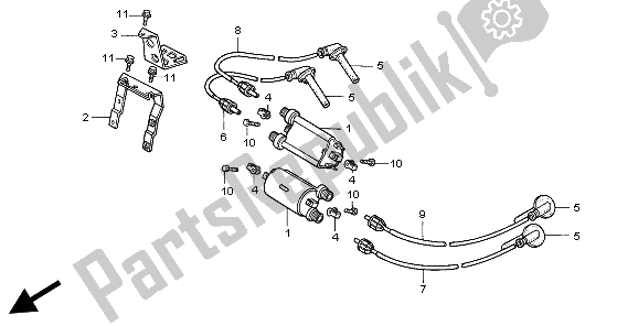 All parts for the Ignition Coil of the Honda ST 1100 1997