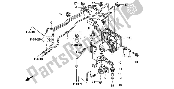 All parts for the Abs Modulator of the Honda CBF 1000 FA 2010