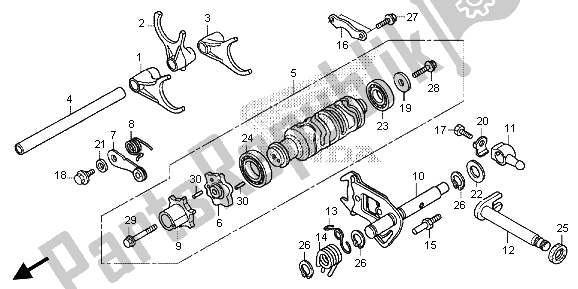 Alle onderdelen voor de Schakeltrommel & Schakelvork van de Honda GL 1800B 2013