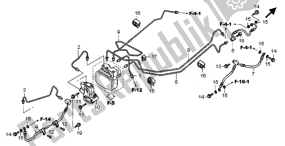 All parts for the Brake Lines & Pvc (abs) of the Honda NT 700 VA 2010