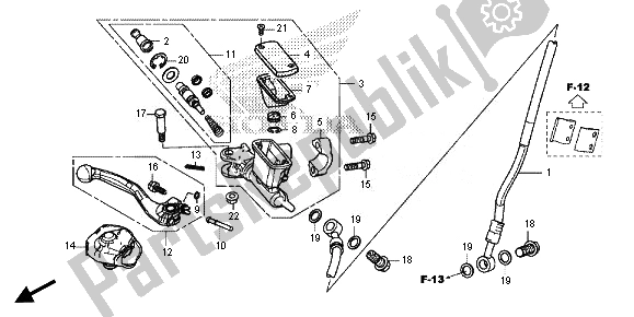 All parts for the Front Brake Master Cylinder of the Honda CRF 450R 2014