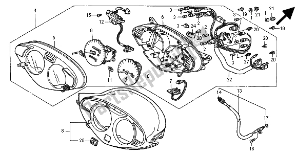 All parts for the Meter (mph) of the Honda NT 650V 2000