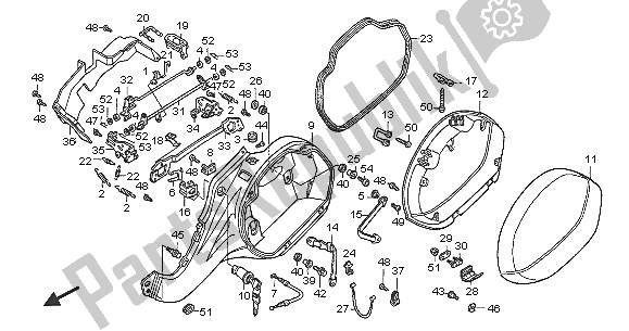 All parts for the L. Saddlebag of the Honda NT 650V 2005