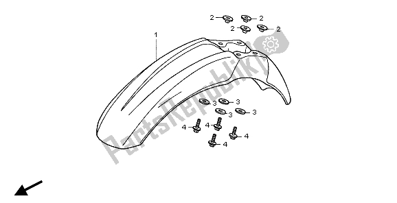 Tutte le parti per il Parafango Anteriore del Honda XR 400R 2001