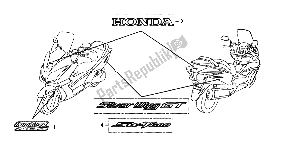 Alle onderdelen voor de Mark van de Honda FJS 600A 2012