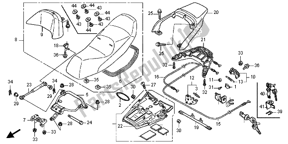 Alle onderdelen voor de Stoel van de Honda FJS 600A 2012