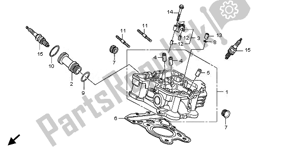 Todas las partes para Culata Trasera de Honda VT 1300 CXA 2010