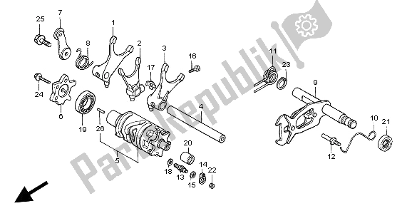 Todas las partes para Tambor De Cambio De Marchas de Honda NX 650 1997