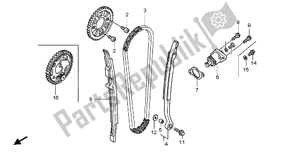 Tutte le parti per il Catena A Camme E Tenditore del Honda CRF 450R 2007