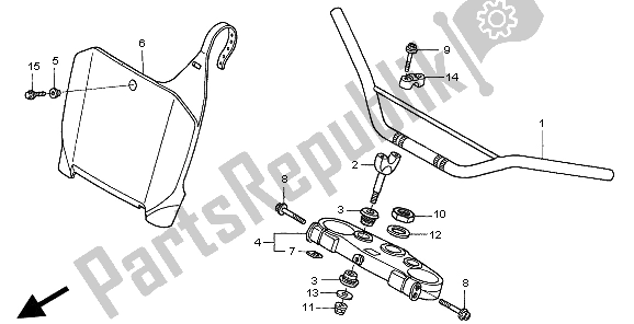 Todas las partes para Manejar Tubo Y Puente Superior de Honda CR 125R 2002