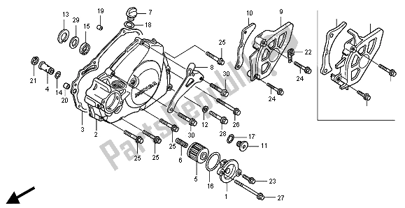 Tutte le parti per il L. Coperchio Del Carter del Honda CRF 450R 2003