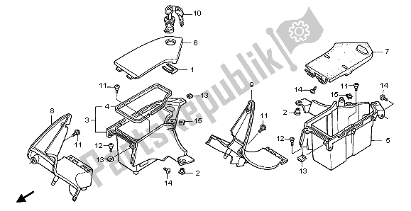 All parts for the Fairing Pocket of the Honda NT 650V 1999