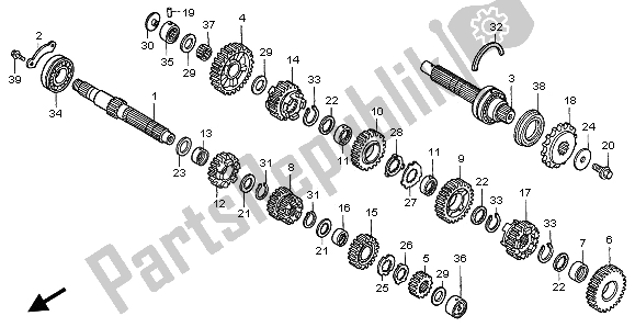 All parts for the Transmission of the Honda CBF 600 SA 2006