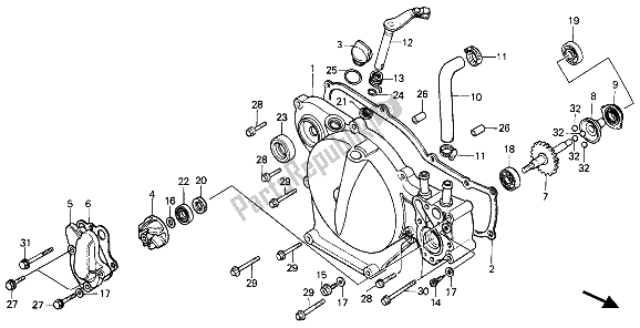 Todas las partes para Tapa Del Cárter Derecho de Honda CR 80R 1987