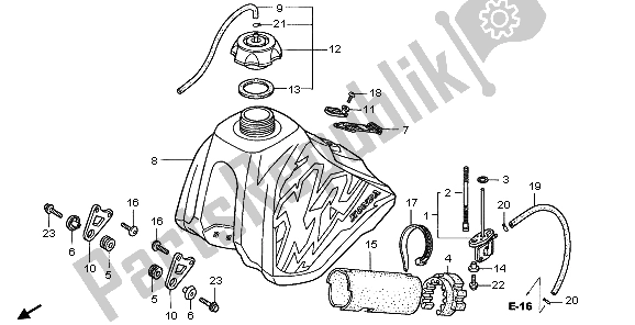 Todas las partes para Depósito De Combustible de Honda XR 400R 1998