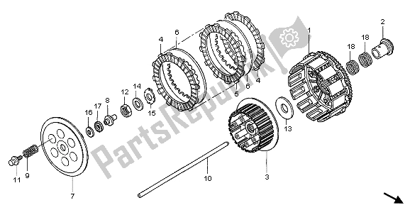 All parts for the Clutch of the Honda CRF 450X 2006