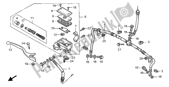 Tutte le parti per il Fr. Pompa Freno del Honda TRX 400 FW Fourtrax Foreman 2002