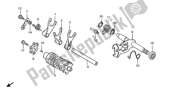 All parts for the Shift Drum & Shift Fork of the Honda TRX 400 EX Sportrax 2003