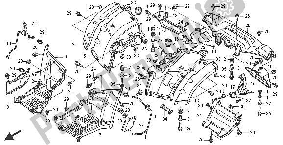 Tutte le parti per il Parafango Posteriore del Honda TRX 650 FA Fourtrax Rincon 2005