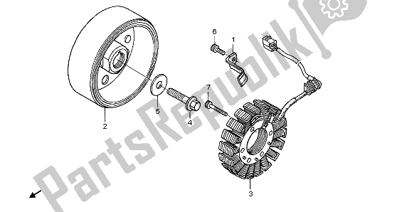 All parts for the Generator of the Honda CBF 600 NA 2007
