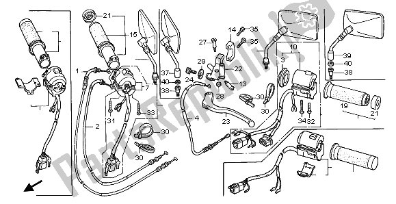 Tutte le parti per il Interruttore E Cavo del Honda VF 750C 1995