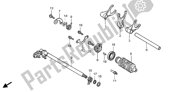 Todas as partes de Tambor De Mudança De Marchas do Honda VTX 1800C 2002