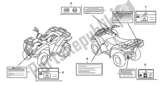 Tutte le parti per il Etichetta Di Avvertenza del Honda TRX 420 FE Fourtrax Rancher 4X4 ES 2010