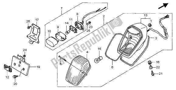 Toutes les pièces pour le Feu Arrière du Honda VTX 1800C 2003