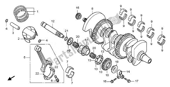 All parts for the Crankshaft & Piston of the Honda CBF 1000F 2011