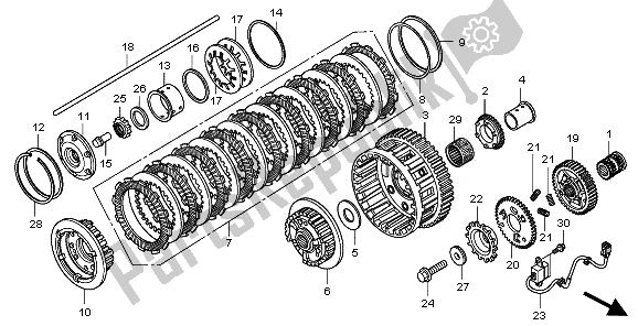 Todas las partes para Embrague de Honda VFR 1200F 2011