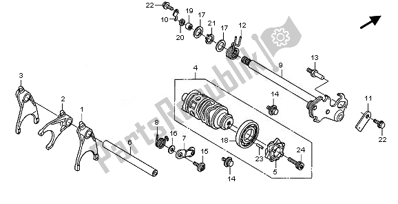 All parts for the Gearshift Drum of the Honda CBR 600 RR 2010