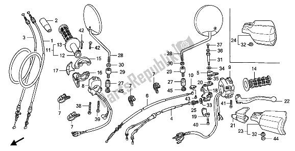 All parts for the Switch & Cable of the Honda XL 600V Transalp 1993