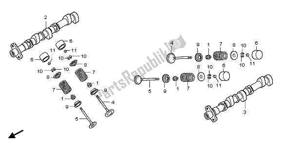 All parts for the Camshaft & Valve of the Honda GL 1800 2007