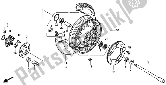 All parts for the Rear Wheel of the Honda GL 1500 SE 1994