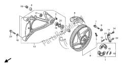 braço oscilante da roda traseira