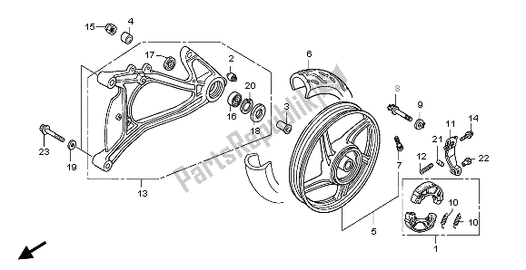 Todas as partes de Braço Oscilante Da Roda Traseira do Honda SH 125S 2007