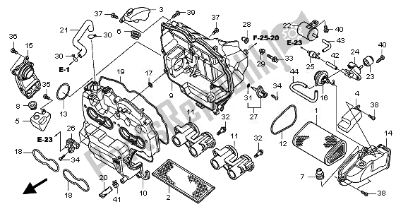 Toutes les pièces pour le Purificateur D'air du Honda CBF 600N 2010