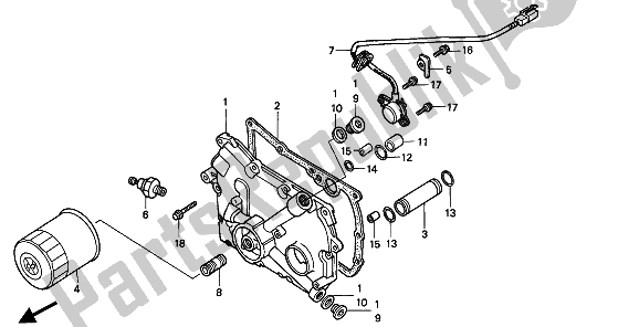 Tutte le parti per il Coperchio Della Trasmissione del Honda GL 1500 SE 1994