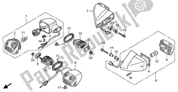 All parts for the Winker of the Honda CBR 600F 1996